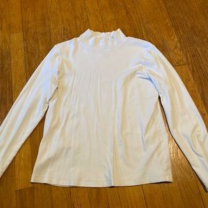 Long Sleeve White Turtleneck - L